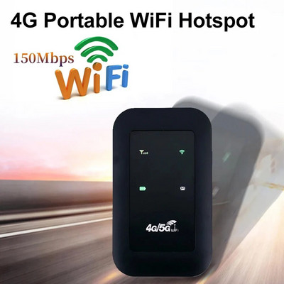 4G LTE hordozható mini WiFi router 150Mbps vezeték nélküli zsebrouter WiFi hotspot újratölthető 6 órás folyamatos használatú SIM-kártya nem tartozék