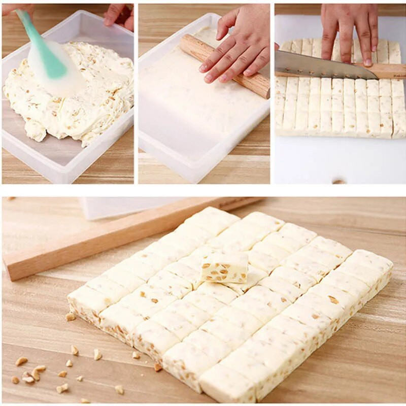 „Pasidaryk pats“ nugos padėklų rinkinys Medinis pjaustomas kočėlas kepimo saldainių įrankiai Tortų dekoravimo įrankiai Nugos formelių formos saldumynams rinkinys