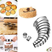 14 vnt. nerūdijančio plieno putėsių formelės, apvalios formos tešlos pjaustymo įrankis sausainiams, sausainių pjaustytuvams, apskritimams, konditerijos pjaustytuvams, pyragų kepimo formoms