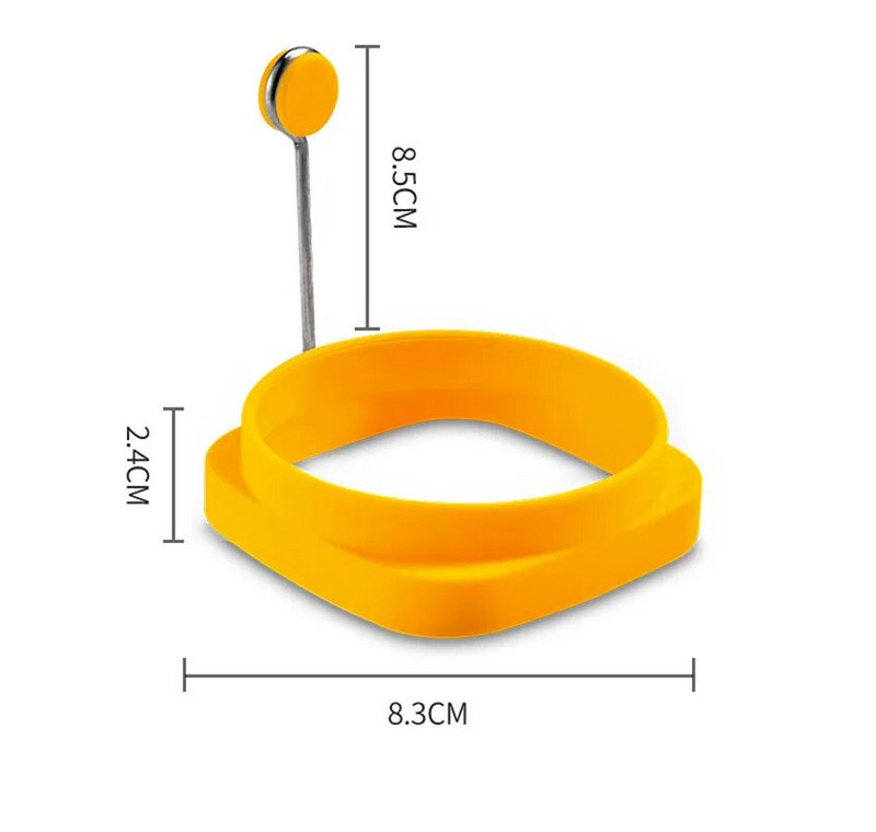 1 vnt. Silikoninis nelimpantis kepimo kiaušinių pelėsis Dviejų paskirčių blynų žiedas pusryčių kiaušinių formų kepimo forma Virtuvės programėlės Kiaušinių įrankiai Nauja