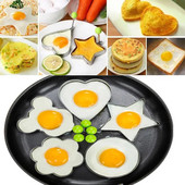 5 tipų nerūdijančio plieno omleto formuotojas „pasidaryk pats“ omleto formavimo formavimo priemonė „Creative Egg Form Ring Forming“ Kelioniniai lauko virtuvės maisto gaminimo įrankiai
