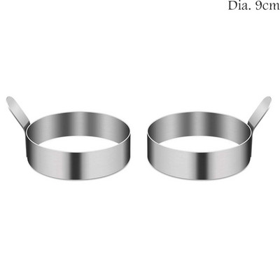 2 τεμ. Παχύ 304 από ανοξείδωτο ατσάλι Στρογγυλή φόρμα για τηγανητά αυγά με λαβή φόρμα για τηγανίτα Δαχτυλίδια ομελέτας Εργαλεία μαγειρικής κουζίνας