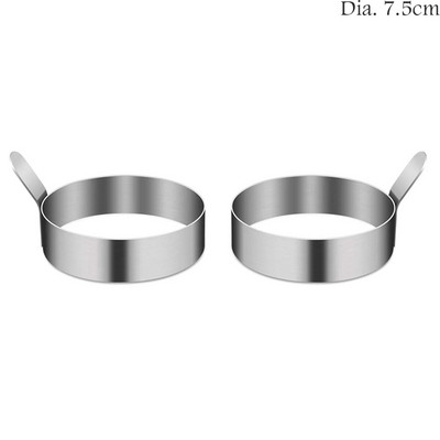 2 τεμ. Παχύ 304 από ανοξείδωτο ατσάλι Στρογγυλή φόρμα για τηγανητά αυγά με λαβή φόρμα για τηγανίτα Δαχτυλίδια ομελέτας Εργαλεία μαγειρικής κουζίνας