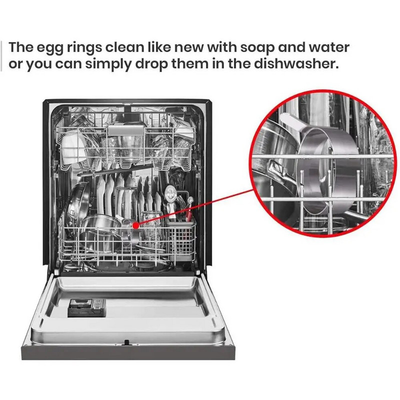 2 ks zahustená okrúhla forma na vyprážané vajíčka z nehrdzavejúcej ocele 304 s rukoväťou, forma na palacinky, omeleta, kuchynské náradie na varenie