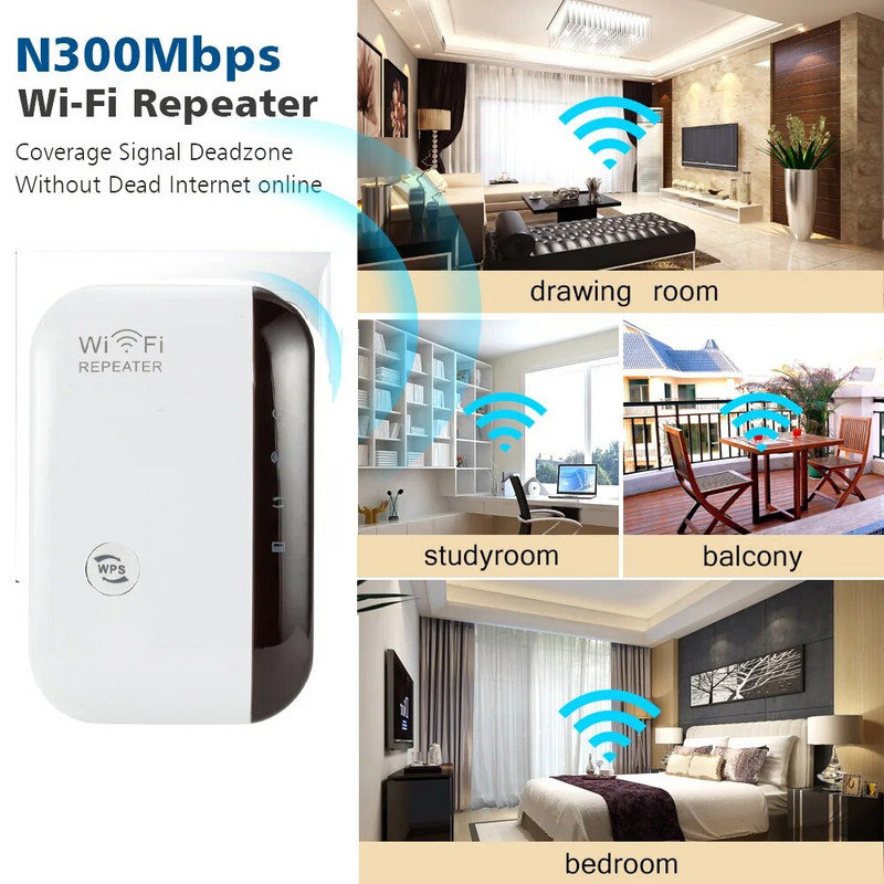 WiFi Wireless Repeater WiFi Extender 300Mbps Ενισχυτής Ενισχυτής σήματος WIFI Ενισχυτής δικτύου Υποστήριξη WPS AP Function Repeater