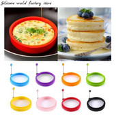 Új szilikon tükörtojás palacsinta gyűrű omlett tükörtojás kerek formáló tojásforma reggeli főzéshez Serpenyő sütő konyha