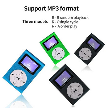 MP3 музикален плейър Мини преносим клип MP3 ученически Walkman Поддръжка 32GB Micro SD TF карта LCD екран Моден спортен музикален плейър