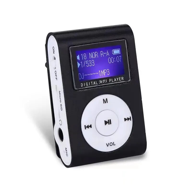 MP3 zenelejátszó mini hordozható klip MP3 diák Walkman támogatás 32 GB Micro SD TF kártya LCD képernyő divat sport zenelejátszó