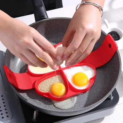 Δαχτυλίδι για τηγανίτες αυγών Αντικολλητικό φόρμα παρασκευής τηγανιτών Φόρμα σιλικόνης Κουζίνα αυγών Τηγανητό φορμάκι ομελέτας για αξεσουάρ ψησίματος κουζίνας