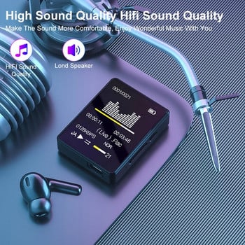 Φορητό HiFi MP3 Player Bluetooth 5.0 Music Stereo Speaker Mini MP4 Αναπαραγωγή βίντεο με οθόνη TFT TYPE-C Φόρτιση, χωρίς κάρτα