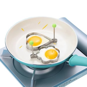 5 τμχ/σετ Τηγανητό αυγό φόρμα σε σχήμα καρδιάς Τηγάνισμα αυγό εργαλείο δαχτυλίδι φόρμα τηγανίτας από ανοξείδωτο ατσάλι Μαγείρεμα Εργαλεία κουζίνας Κόφτης κέικ