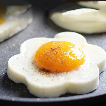 5 τμχ/σετ Τηγανητό αυγό φόρμα σε σχήμα καρδιάς Τηγάνισμα αυγό εργαλείο δαχτυλίδι φόρμα τηγανίτας από ανοξείδωτο ατσάλι Μαγείρεμα Εργαλεία κουζίνας Κόφτης κέικ