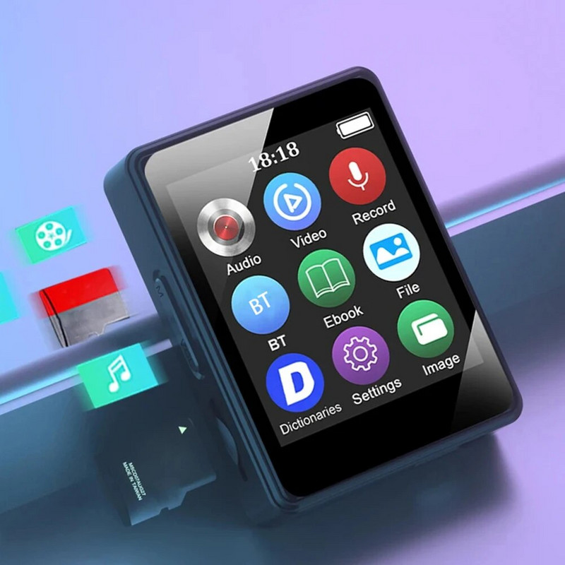 8/16/32/64GB prijenosni MP3 player 1.8 inčni zaslon Bluetooth-kompatibilan 5.0 Mini MP4 video reprodukcija s FM radiom/snimanje/E-knjiga