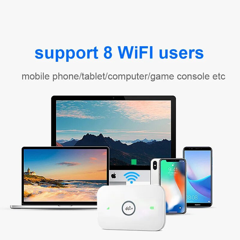 4G maršrutētājs Bezvadu lte wifi modems Sim kartes maršrutētājs MIFI kabatas tīklājs iebūvēts akumulators pārnēsājams WiFi