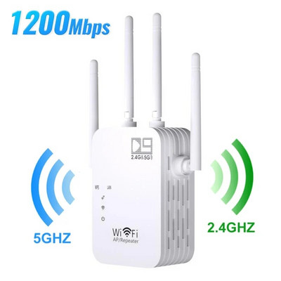 5Ghz vezeték nélküli WiFi átjátszó 1200Mbps Router Wifi Booster 2.4G Wifi Long Range Extender 5G Wi Fi jelerősítő átjátszó Wifi