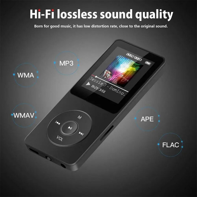 Mp3 muzikos grotuvas Nešiojamas Mp4 Fm radijas Išorinis itin plonas su Bluetooth suderinamas studentų HiFi muzikos grotuvas