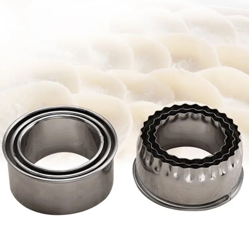 Apvalios/gėlės formos tešlos pjaustymo įrankis virtuvės prietaisai nerūdijančio plieno koldūnai pjaustytuvas Nešiojami koldūnai įvyniokliai formelės