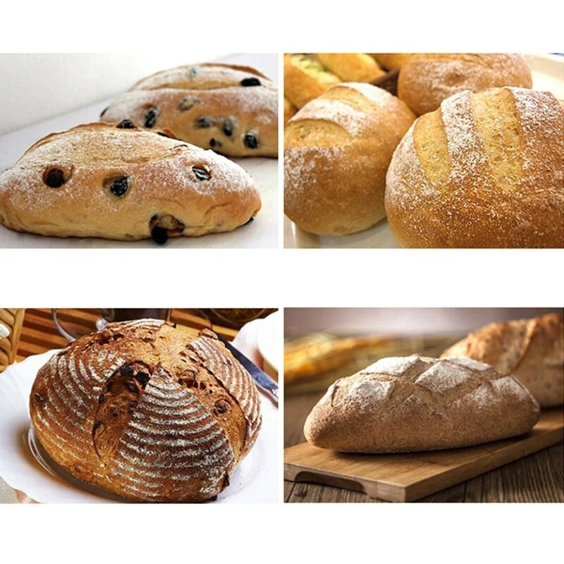 Plastikiniai / mediniai duonos nešvarumų įrankiai Kepyklos grandiklis Duonos peilis / pjaustyklė / pjaustytuvas Tešlos duonos šlifavimas su ašmenimis Lankinis išlenktas peilis