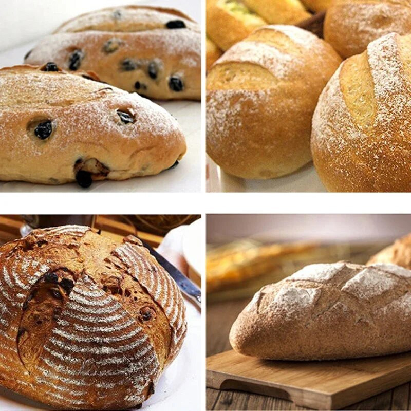 Bageto duonos pjaustymo peilis Praktiškas europietiškas duonos lenkimo peilis pjaustymo įrankiai Konditerijos pjaustyklė su anglinio plieno ašmenimis PP kotu