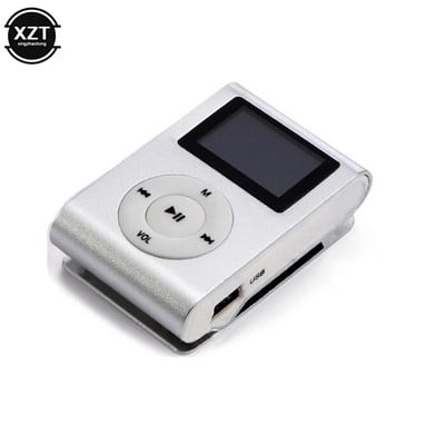 Hordozható mini MP3 lejátszó LCD képernyős fém klippel USB MP3 zenelejátszók SD TF Student Walkman támogatás