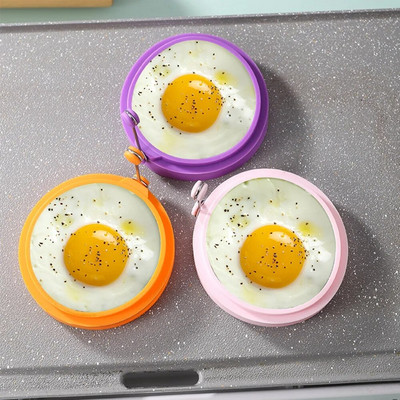 Σιλικόνη τηγανητό αυγό με δαχτυλίδι ομελέτα τηγανητό αυγό Φόρμα αυγών σε στρογγυλό σχήμα για μαγείρεμα Πρωινό Τηγάνι Κουζίνα φούρνου