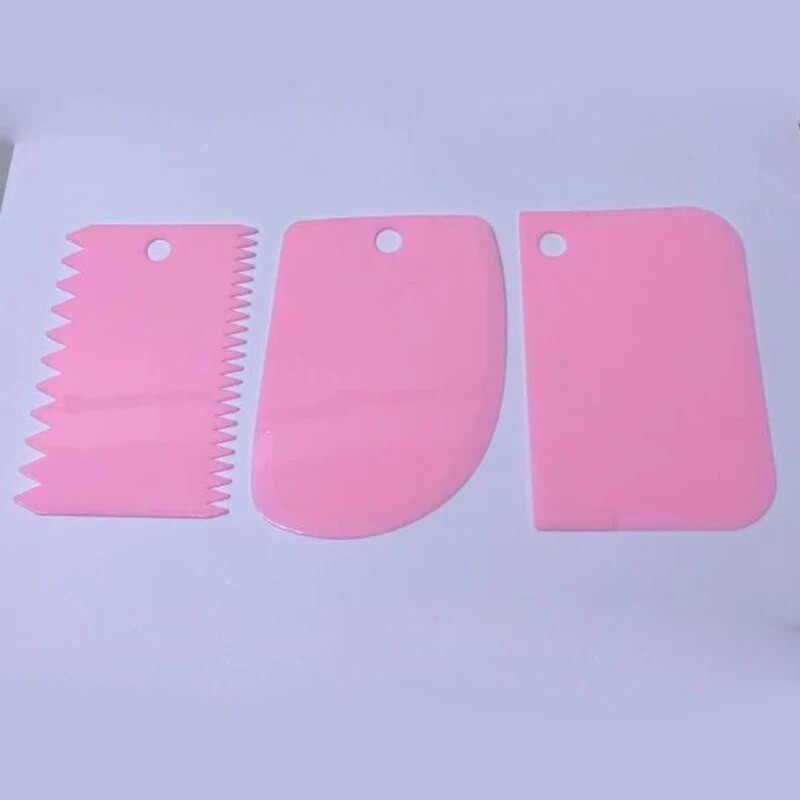 3 bucăți/set unelte pentru decorarea prăjiturii din plastic Cutter pentru aluat Razuitoare pentru glazură Accesorii pentru bucătărie Marginea tortului Spatule pentru unt cremă mai netedă