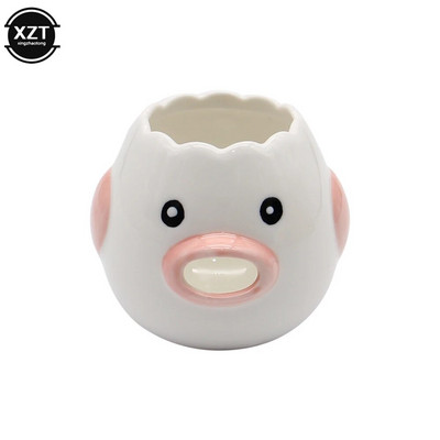 Kiaušinių baltymo trynio atskyrimo įrankis Vištienos kiaušinio trynio baltymo atskyriklis Keramika Keramikos animacinių filmų vištienos kiaušinių separatorius Virtuvės įtaisai