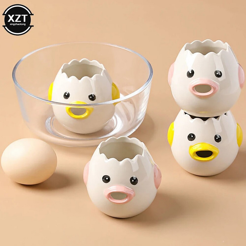 Kiaušinių baltymo trynio atskyrimo įrankis Vištienos kiaušinio trynio baltymo atskyriklis Keramika Keramikos animacinių filmų vištienos kiaušinių separatorius Virtuvės įtaisai