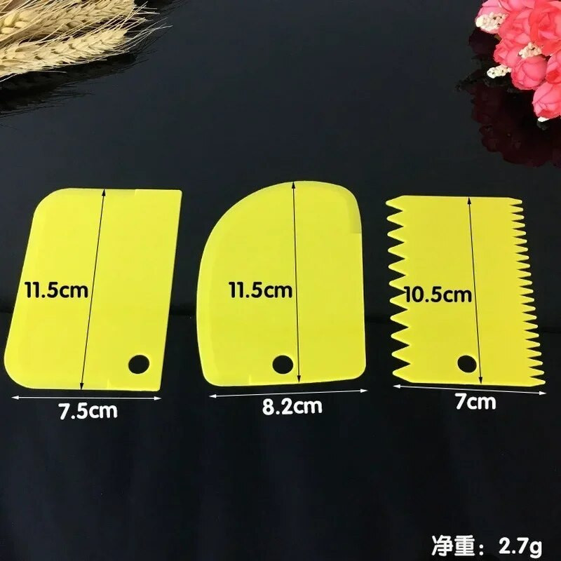 3 τμχ Ξύστρα κέικ Πλαστικά εργαλεία ψησίματος Πλαστική κρέμα ξύστρα κρέμα κέικ κόφτης ζύμης ψησίματος Αξεσουάρ κουζίνας Gadgets κουζίνας