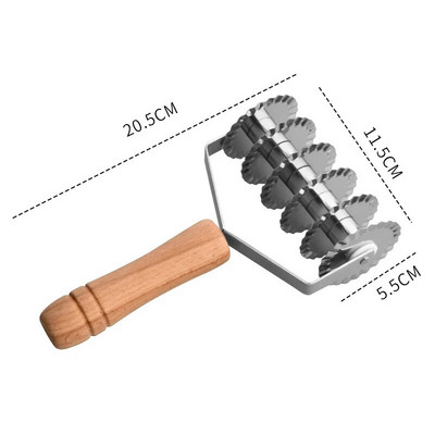 6 ratai nerūdijančio plieno tešlos pjaustytuvas makaronai picos duonos daliklis peilis virtuvės reguliuojamas nėrinių volelis tešlos kepimo įrankiai