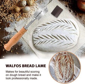 Walfos Bread Lame New European Bread Arc Извит нож за хляб В западен стил Франзела за рязане Френски инструменти за рязане на тоас