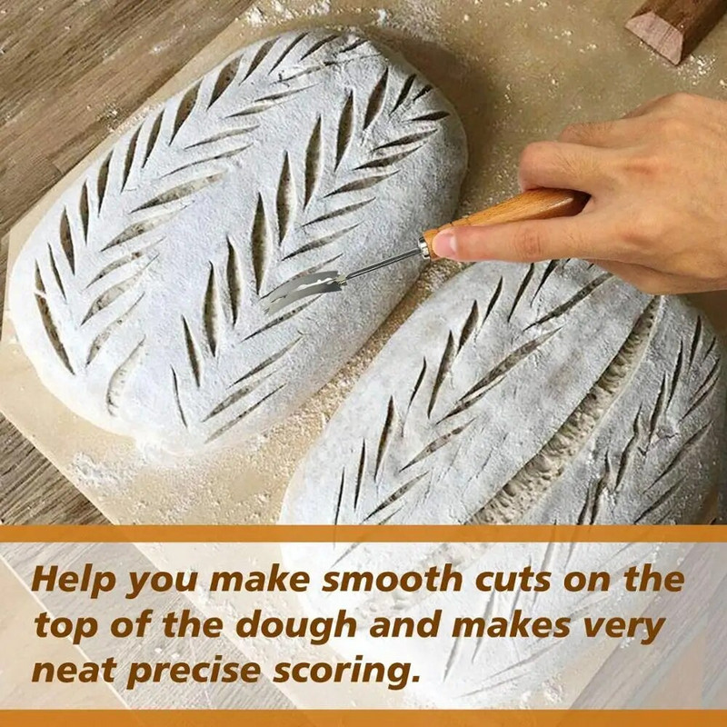 Walfos Bread Lame Új európai kenyérív ívelt kenyérvágó kés nyugati stílusú bagett francia pirítós vágó szerszámok