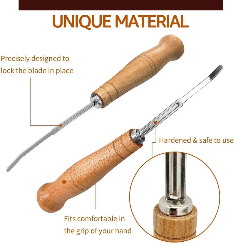 Walfos Bread Lame Új európai kenyérív ívelt kenyérvágó kés nyugati stílusú bagett francia pirítós vágó szerszámok