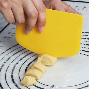 Ευέλικτη κυρτή άκρη ξύστρα ζύμης κρέμα λεία μυστρί για κέικ ψήσιμο εργαλείο ζαχαροπλαστικής ξύστρα ζύμης μαχαίρι βουτύρου κουζίνας κόφτης ζύμης