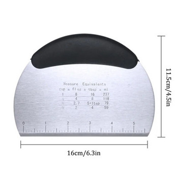 Многофункционална стъргалка/чопър за тесто от неръждаема стомана с измерване