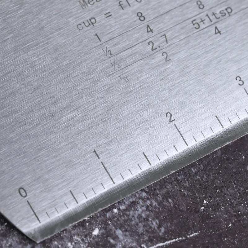 Ξύστρα/Κόφτης ζύμης πολλαπλών χρήσεων από ανοξείδωτο χάλυβα με μέτρηση