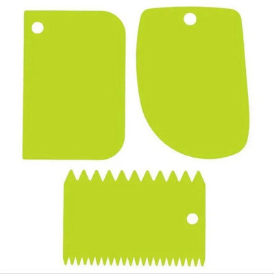 3 vnt / rinkinys Plastikiniai tortų dekoravimo įrankiai Tešlos pjaustytuvas Glazūrai gremžtukai Virtuvės aksesuarai Torto krašto lygumo kremo sviesto mentelės