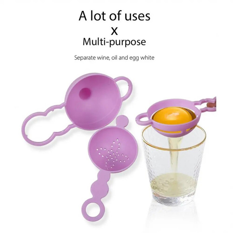 Baltymų kiaušinio trynio baltymų separatorius Sveikas ir aplinkai nekenksmingas lengvas plastikinis virtuvės įrankis stiebo kiaušinių separatorius