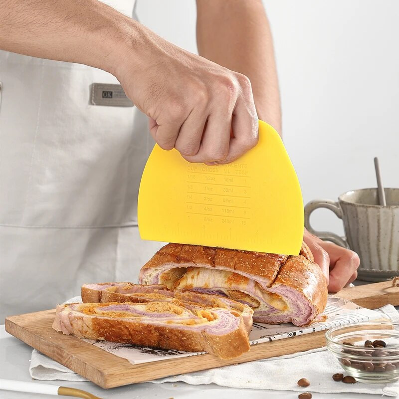 Plastikinis tešlos vyniotinis pyrago kremas Mentele Nelipni sviesto tešla Duonos pjaustyklė Peilis Virtuvės tešlos kepimo grandiklis su svarstyklėmis