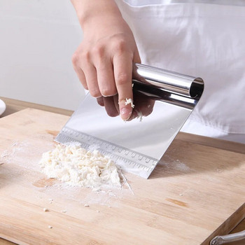 Резачка за сладкиши Градуирана резачка за юфка от неръждаема стомана Нож за изстъргване Кухненски инструмент Инструмент за печене на сладкиши