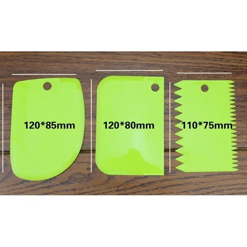 3 bucăți / set Dispozitiv de tăiat aluat, tăietor de prăjituri, instrument de copt multicolor, racletă, lamă de prăjitură, spatulă din silicon Instrumente pentru copt și patiserie