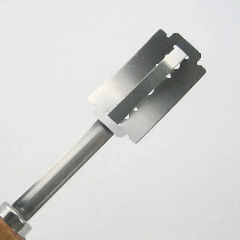 Duonos lanko lenktas peilis kepėjų ašmenų pjaustymo įrankis medinė rankena su 5 vnt pakaitiniais peiliais Tešlos gaminimo pjaustytuvo priedas