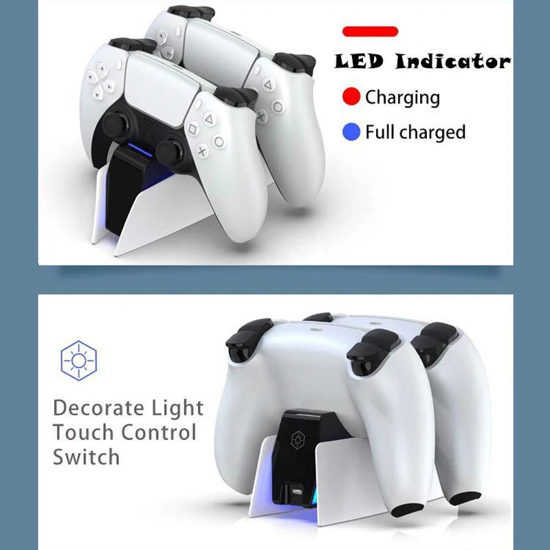 Įkroviklis, skirtas Sony Play Station Playstation PS5 PS5 Valdiklis Valdiklis Dualsense Stovo priedai Žaidimų pulto palaikymas Komandų laikiklis