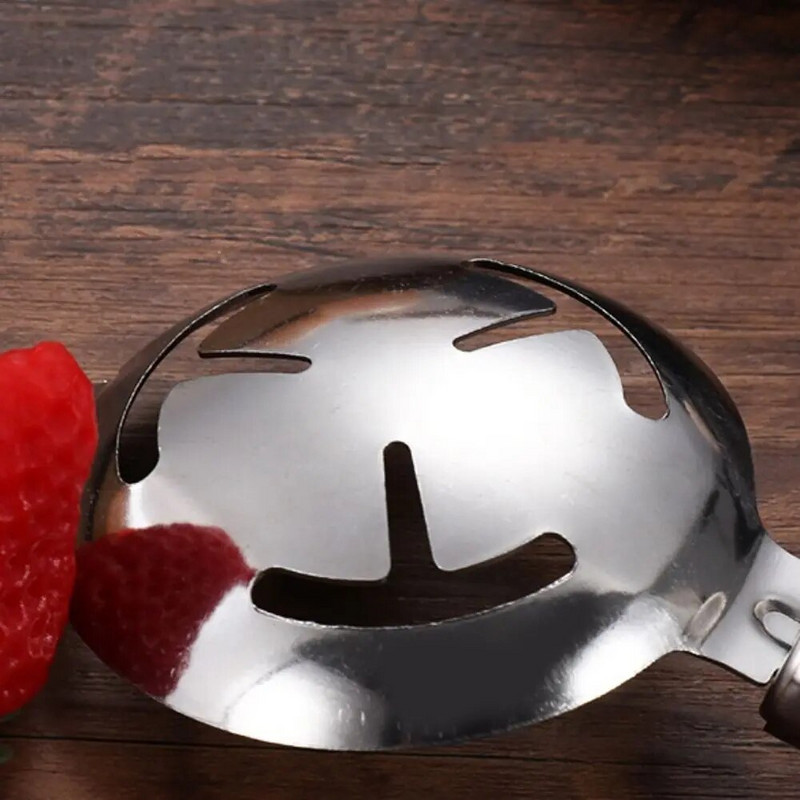 Prailgintos formos nerūdijančio plieno trynio filtro ilga rankena pakabinamas nerūdijančio plieno kiaušinių separatorius sidabrinis profesionalus