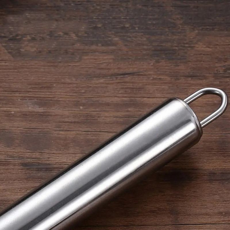 Prailgintos formos nerūdijančio plieno trynio filtro ilga rankena pakabinamas nerūdijančio plieno kiaušinių separatorius sidabrinis profesionalus