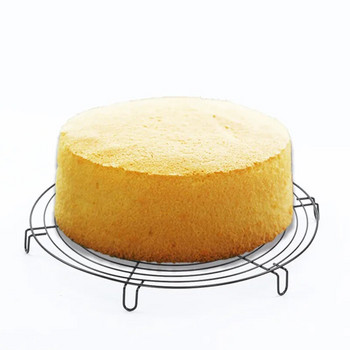 Кръгла решетка за охлаждане на торта с незалепващо покритие Големи бисквити от въглеродна стомана Хляб Охлаждащ се рафт Решетка Тава Барбекю Инструменти за печене