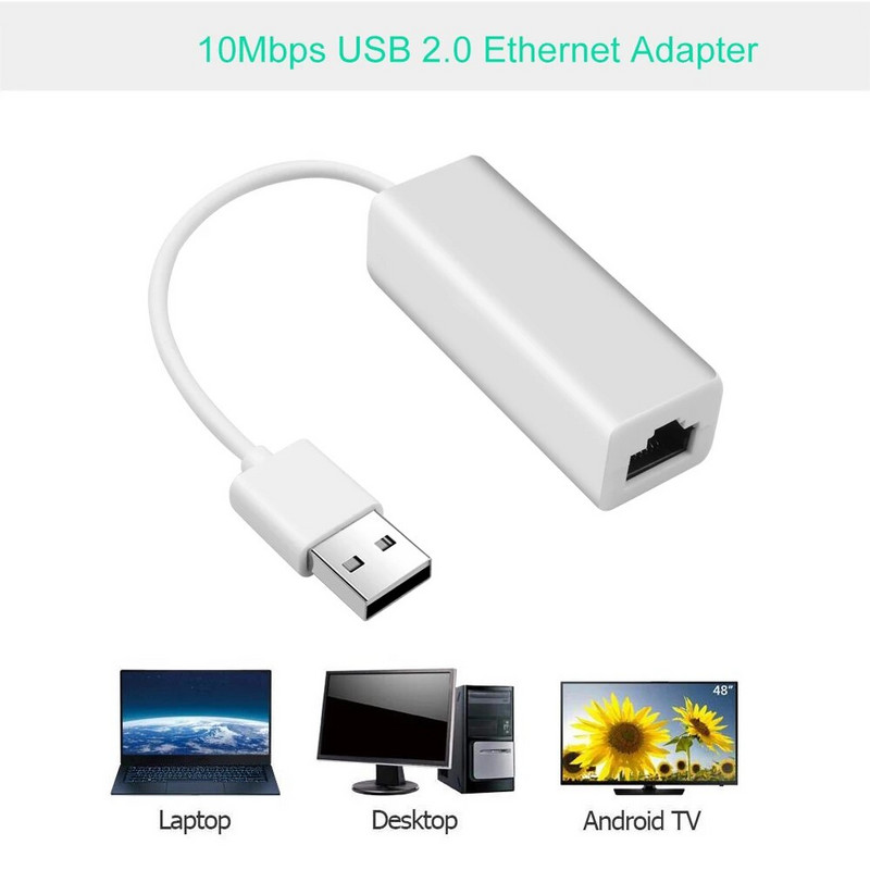 „Kebidu“ nešiojamasis USB 2.0 į RJ45 tinklo plokštę 10 Mbps mikro USB į RJ45 eterneto LAN adapteris, skirtas asmeniniam nešiojamajam kompiuteriui „Windows XP 7 8“