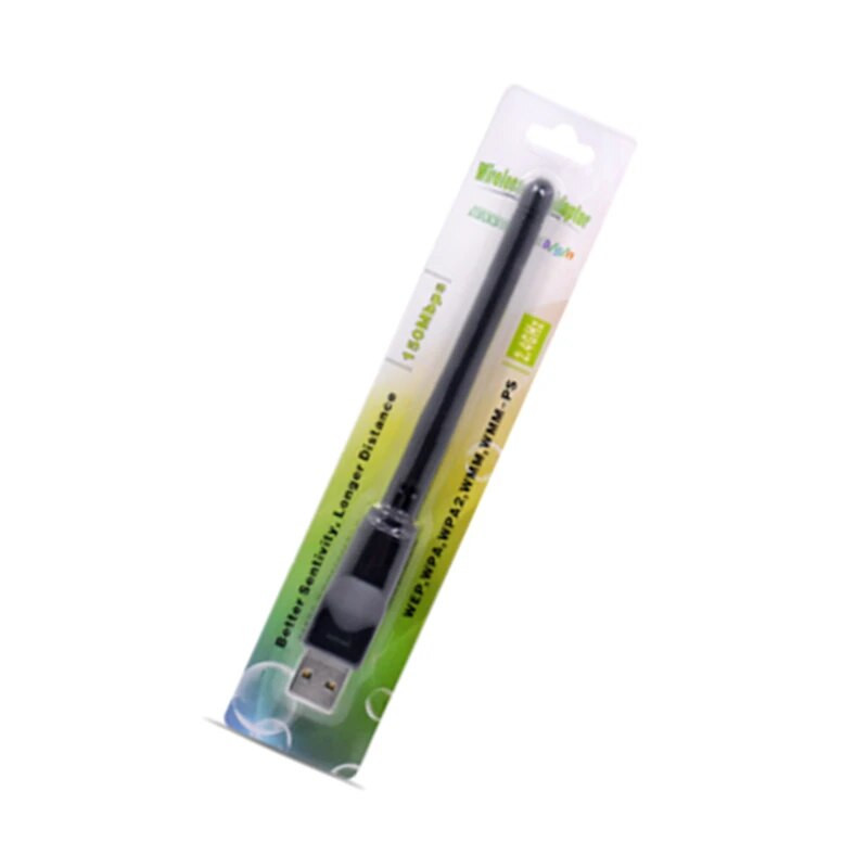 150 Mbps adapteris belaidžio tinklo plokštė Mini USB WiFi adapteris LAN Wi-Fi imtuvas Dongle Antenna 802.11 b/g/n, skirtas PC Windows