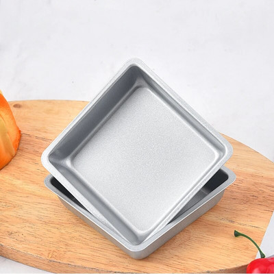 4-инчова квадратна мини форма за торта Незалепваща тава за печене на хляб и пица от въглеродна стомана Форма за торта Съд за печене Кухненски аксесоари