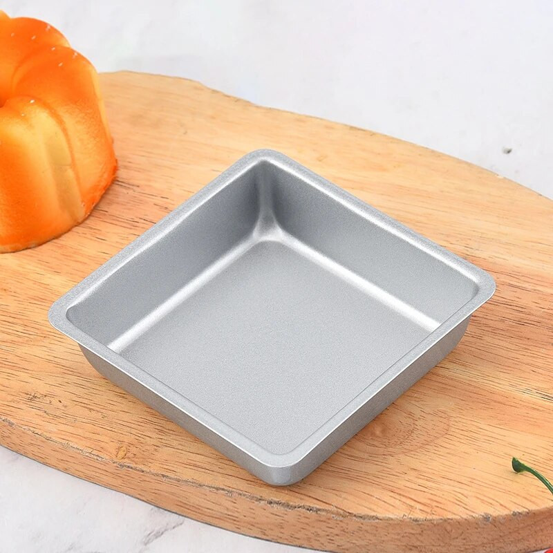 Τετράγωνη φόρμα μίνι κέικ 4 ιντσών Αντικολλητική φόρμα ψωμιού πίτσας Ταψί για κέικ από ανθρακούχο χάλυβα Ταψί ψησίματος Σκεύη ψησίματος Αξεσουάρ κουζίνας
